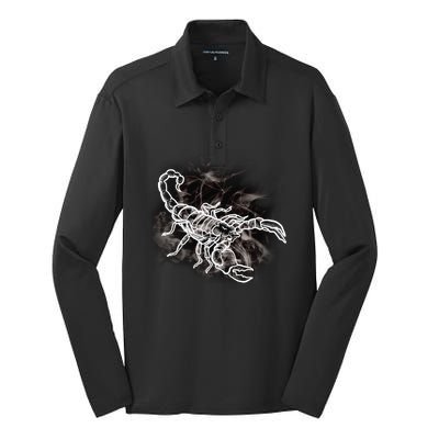 Scorpion Design Stylish Scorpions Lover Gift Scorpio Zodiac Gift Silk Touch Performance Long Sleeve Polo