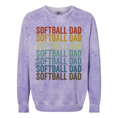 Softball Dad Softball Dad Gift Colorblast Crewneck Sweatshirt