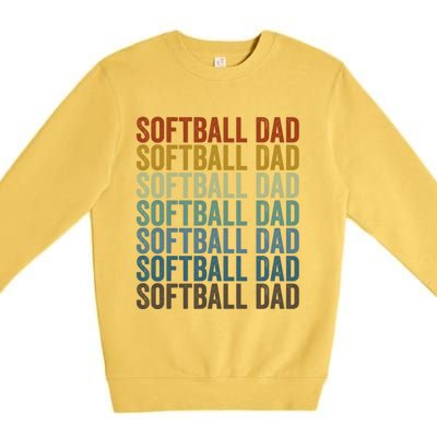 Softball Dad Softball Dad Gift Premium Crewneck Sweatshirt