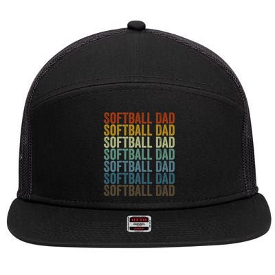 Softball Dad Softball Dad Gift 7 Panel Mesh Trucker Snapback Hat