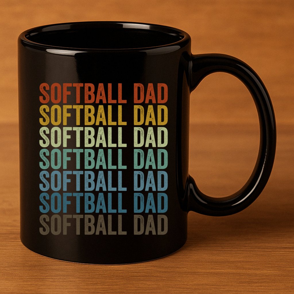 Softball Dad Softball Dad Gift 11oz C Handle Ceramic Mug