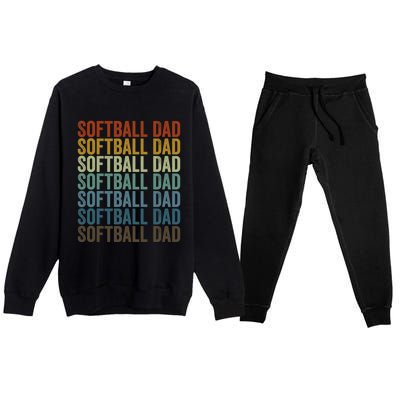 Softball Dad Softball Dad Gift Premium Crewneck Sweatsuit Set