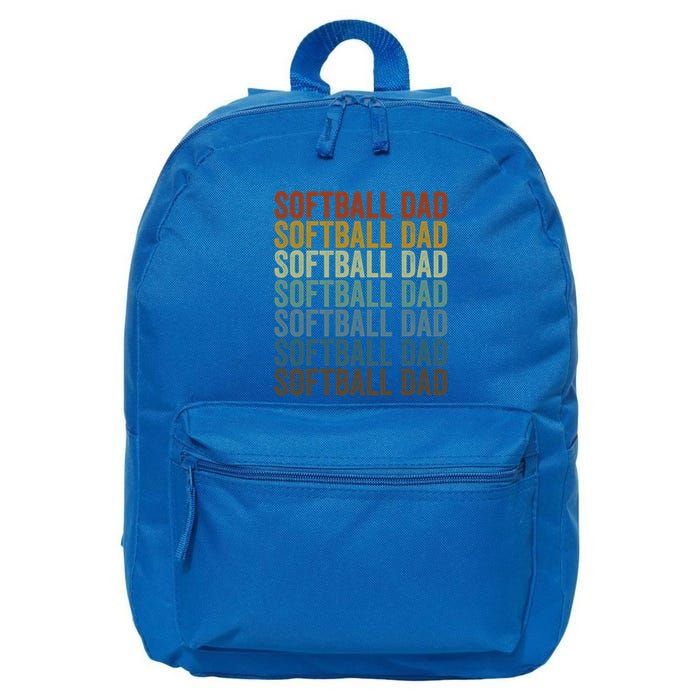 Softball Dad Softball Dad Gift 16 in Basic Backpack