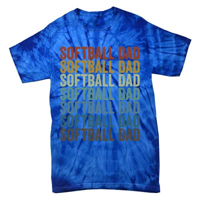 Softball Dad Softball Dad Gift Tie-Dye T-Shirt