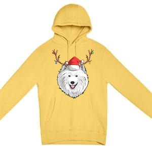 Samoyed Dog Santa Claus Hat Christmas Xmas Holiday Reindeer Cool Gift Premium Pullover Hoodie