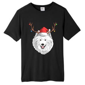 Samoyed Dog Santa Claus Hat Christmas Xmas Holiday Reindeer Cool Gift Tall Fusion ChromaSoft Performance T-Shirt