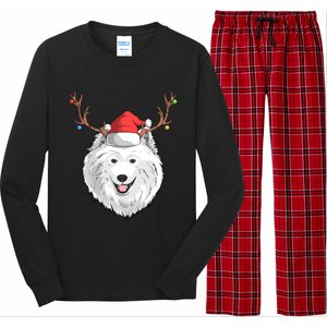 Samoyed Dog Santa Claus Hat Christmas Xmas Holiday Reindeer Cool Gift Long Sleeve Pajama Set