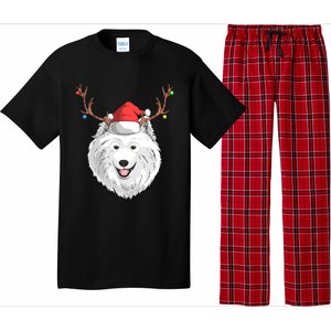 Samoyed Dog Santa Claus Hat Christmas Xmas Holiday Reindeer Cool Gift Pajama Set