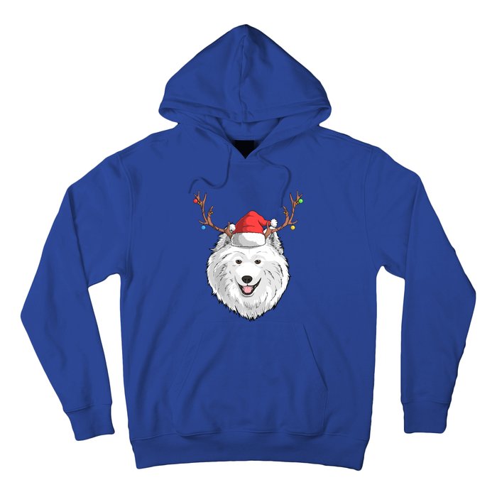 Samoyed Dog Santa Claus Hat Christmas Xmas Holiday Reindeer Cool Gift Hoodie