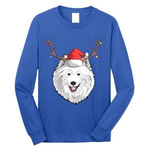 Samoyed Dog Santa Claus Hat Christmas Xmas Holiday Reindeer Cool Gift Long Sleeve Shirt