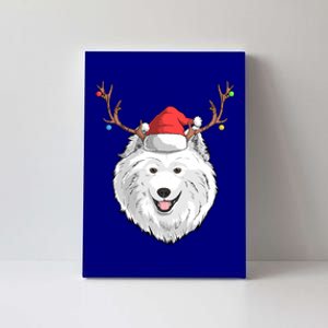 Samoyed Dog Santa Claus Hat Christmas Xmas Holiday Reindeer Cool Gift Canvas