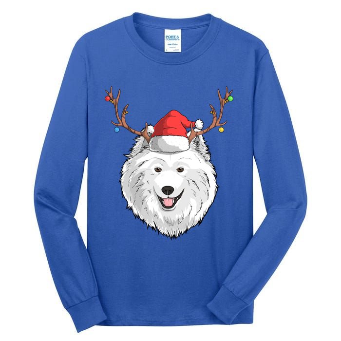 Samoyed Dog Santa Claus Hat Christmas Xmas Holiday Reindeer Cool Gift Tall Long Sleeve T-Shirt