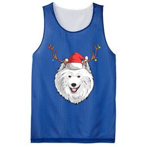 Samoyed Dog Santa Claus Hat Christmas Xmas Holiday Reindeer Cool Gift Mesh Reversible Basketball Jersey Tank