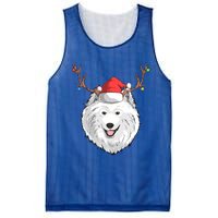 Samoyed Dog Santa Claus Hat Christmas Xmas Holiday Reindeer Cool Gift Mesh Reversible Basketball Jersey Tank