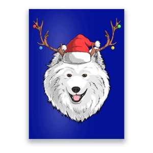 Samoyed Dog Santa Claus Hat Christmas Xmas Holiday Reindeer Cool Gift Poster