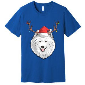 Samoyed Dog Santa Claus Hat Christmas Xmas Holiday Reindeer Cool Gift Premium T-Shirt