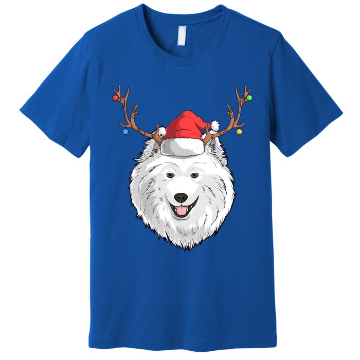 Samoyed Dog Santa Claus Hat Christmas Xmas Holiday Reindeer Cool Gift Premium T-Shirt