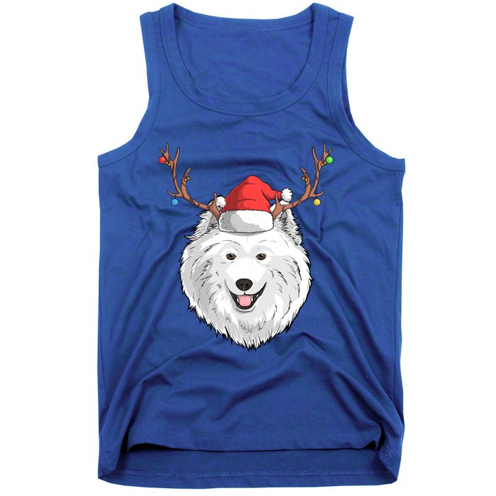 Samoyed Dog Santa Claus Hat Christmas Xmas Holiday Reindeer Cool Gift Tank Top