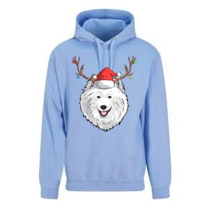 Samoyed Dog Santa Claus Hat Christmas Xmas Holiday Reindeer Cool Gift Unisex Surf Hoodie