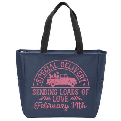 Special Delivery Sending Loads Of Love February 14 Valentine’S Day Zip Tote Bag