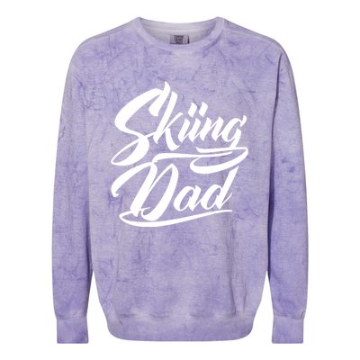 Skiing Dad Ski Skier Father Cute Gift Colorblast Crewneck Sweatshirt