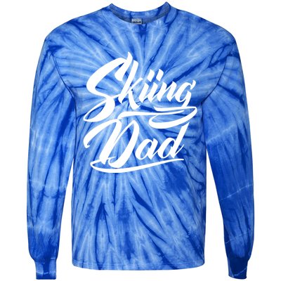 Skiing Dad Ski Skier Father Cute Gift Tie-Dye Long Sleeve Shirt