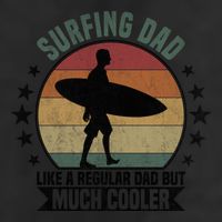 Surfing Dad Surfer Papa Funny Cool Gift 7 Panel Mesh Trucker Snapback Hat