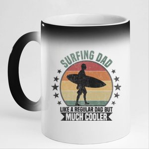 Surfing Dad Surfer Papa Funny Cool Gift 11oz Black Color Changing Mug