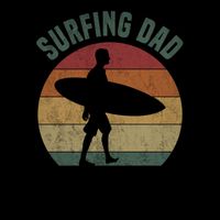 Surfing Dad Surfer Papa Funny Cool Gift Flat Bill Trucker Hat
