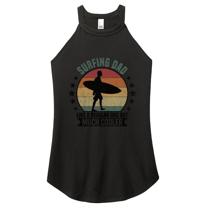Surfing Dad Surfer Papa Funny Cool Gift Women's Perfect Tri Rocker Tank