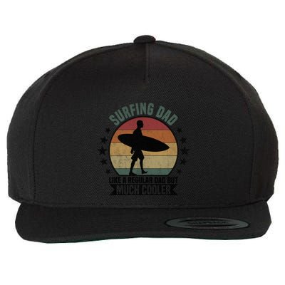 Surfing Dad Surfer Papa Funny Cool Gift Wool Snapback Cap