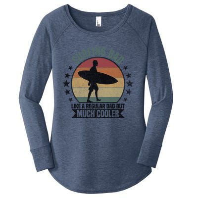 Surfing Dad Surfer Papa Funny Cool Gift Women's Perfect Tri Tunic Long Sleeve Shirt