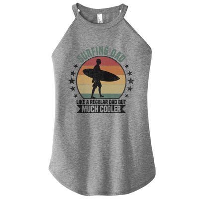 Surfing Dad Surfer Papa Funny Cool Gift Women’s Perfect Tri Rocker Tank