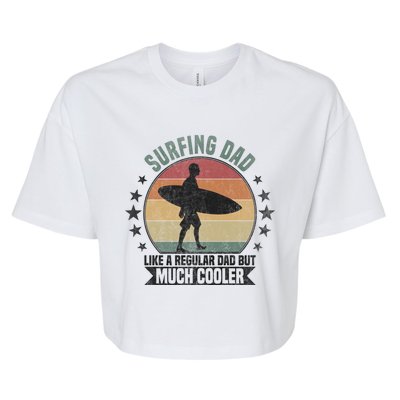 Surfing Dad Surfer Papa Funny Cool Gift Bella+Canvas Jersey Crop Tee