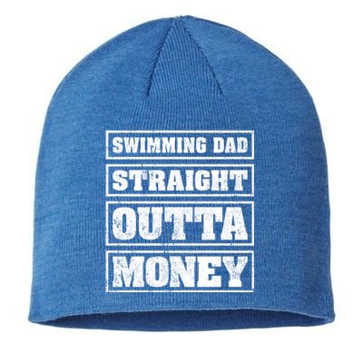 Swimming Dad Straight Outta Money Funny Swimming Fathers Day Meaningful Gift Sustainable Beanie