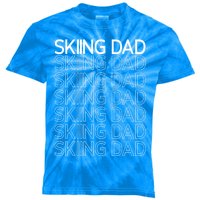 Skiing Dad Slopes Skier Winter Sports Ski Father Daddy Papa Gift Kids Tie-Dye T-Shirt