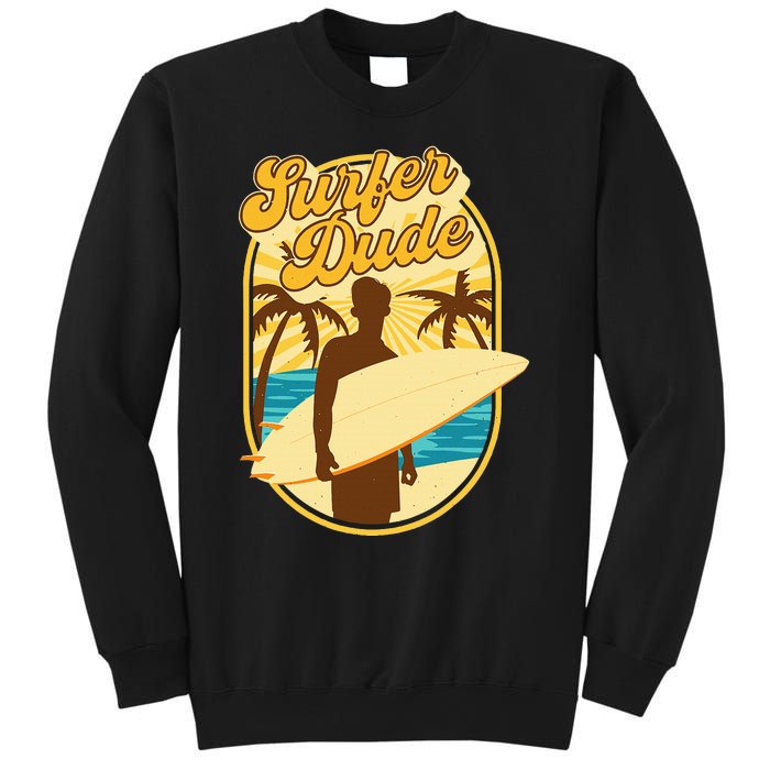 Surfer Dude Surfing Surfboarding Lover Sunset Beach Waves Sweatshirt