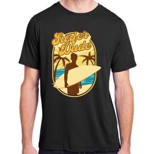 Surfer Dude Surfing Surfboarding Lover Sunset Beach Waves Adult ChromaSoft Performance T-Shirt