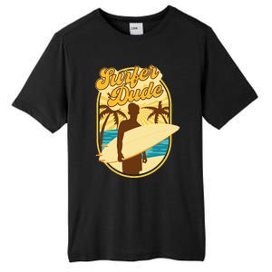 Surfer Dude Surfing Surfboarding Lover Sunset Beach Waves Tall Fusion ChromaSoft Performance T-Shirt