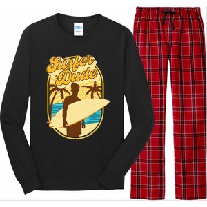 Surfer Dude Surfing Surfboarding Lover Sunset Beach Waves Long Sleeve Pajama Set