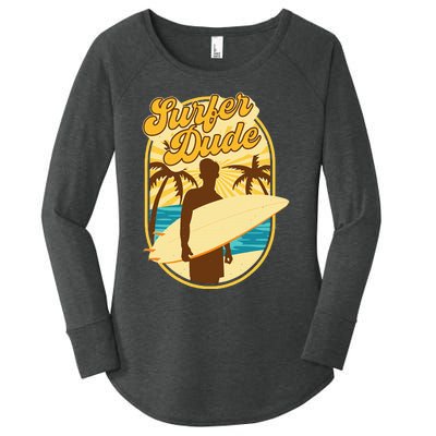 Surfer Dude Surfing Surfboarding Lover Sunset Beach Waves Women's Perfect Tri Tunic Long Sleeve Shirt