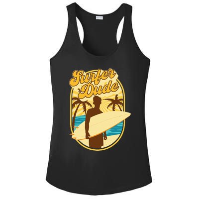 Surfer Dude Surfing Surfboarding Lover Sunset Beach Waves Ladies PosiCharge Competitor Racerback Tank