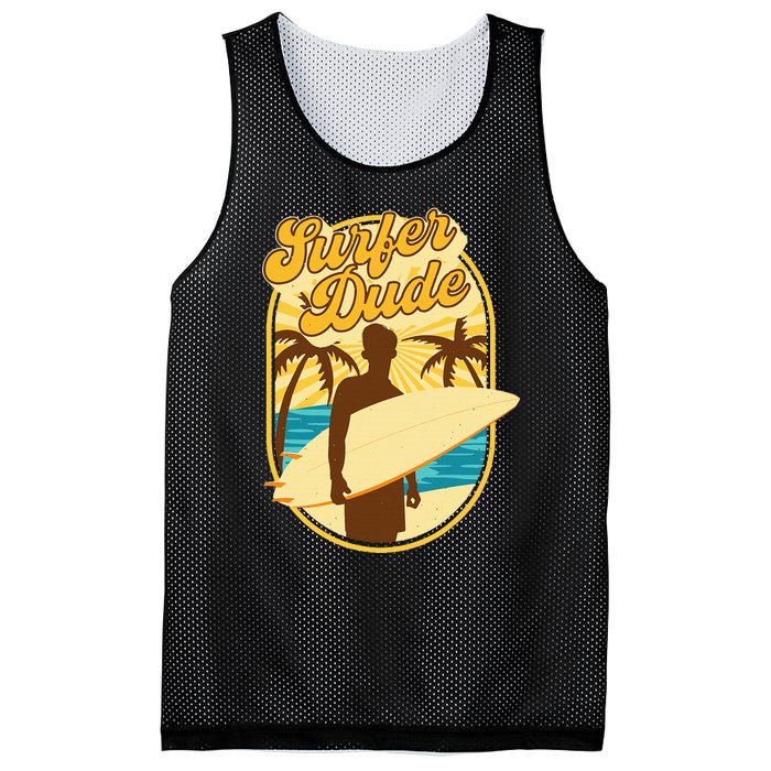 Surfer Dude Surfing Surfboarding Lover Sunset Beach Waves Mesh Reversible Basketball Jersey Tank