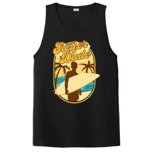 Surfer Dude Surfing Surfboarding Lover Sunset Beach Waves PosiCharge Competitor Tank