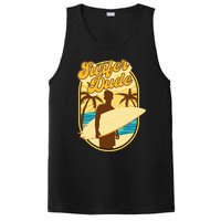 Surfer Dude Surfing Surfboarding Lover Sunset Beach Waves PosiCharge Competitor Tank