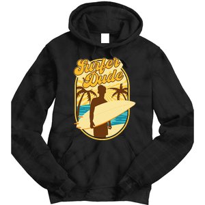 Surfer Dude Surfing Surfboarding Lover Sunset Beach Waves Tie Dye Hoodie