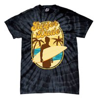 Surfer Dude Surfing Surfboarding Lover Sunset Beach Waves Tie-Dye T-Shirt