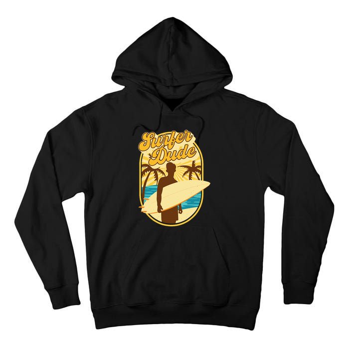 Surfer Dude Surfing Surfboarding Lover Sunset Beach Waves Tall Hoodie