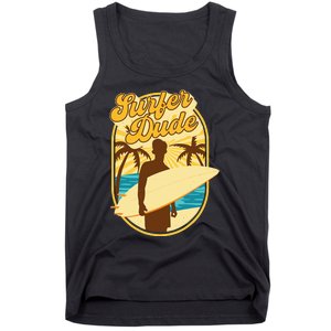 Surfer Dude Surfing Surfboarding Lover Sunset Beach Waves Tank Top