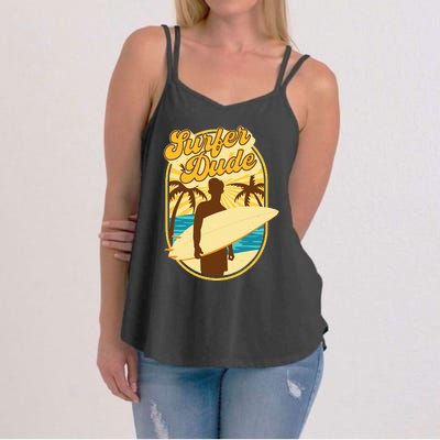 Surfer Dude Surfing Surfboarding Lover Sunset Beach Waves Women's Strappy Tank